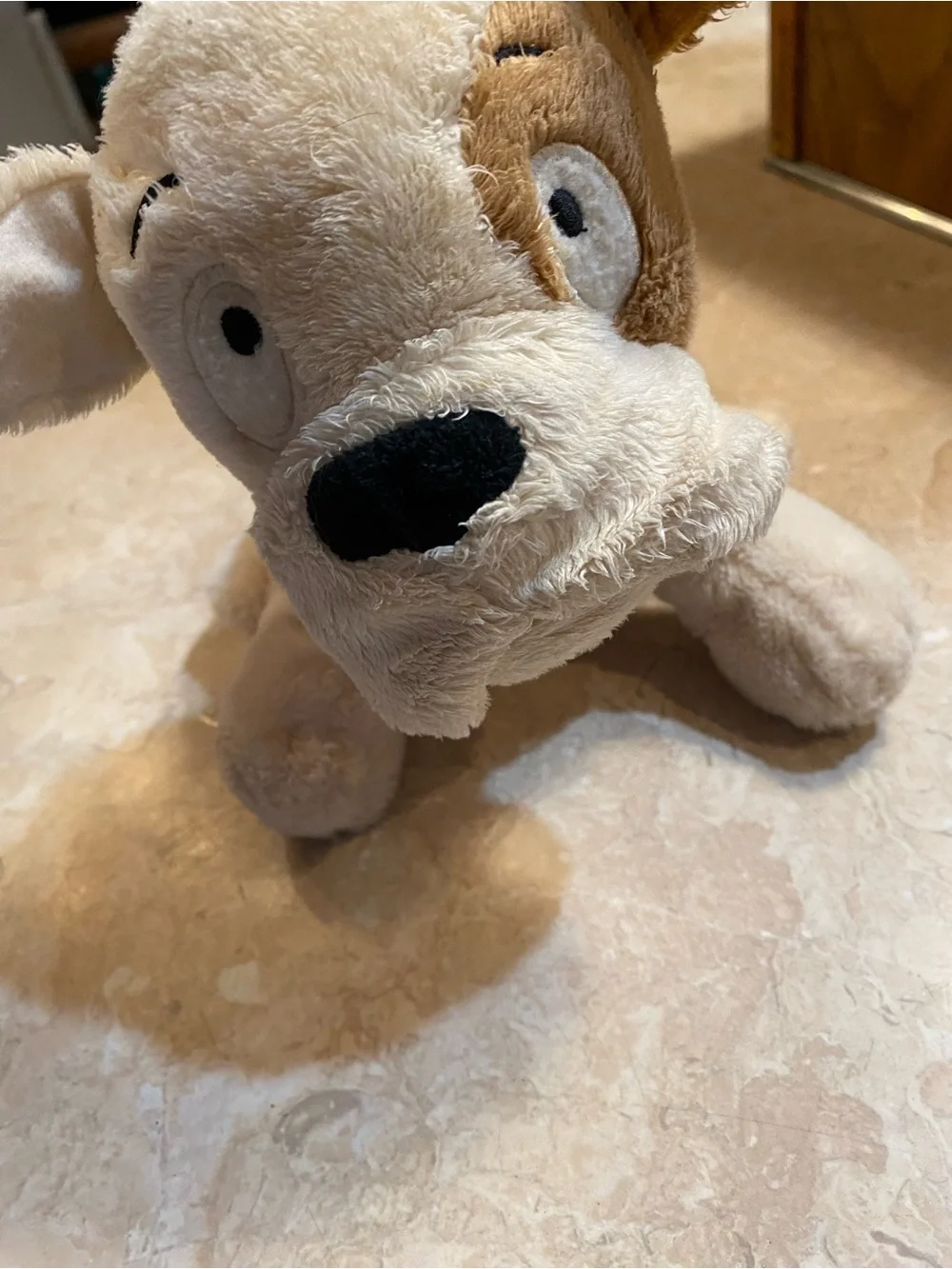 Source Unknown Plush Dog Toy - Cream and Brown